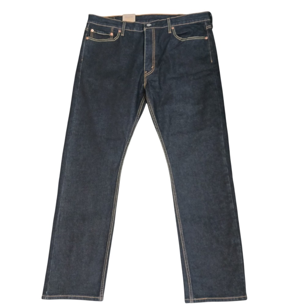 Levi's 513 Slim Straight Mens Jeans Blue Denim Dark Wash Stretch Size 38X32‎